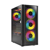 Gabinete gamer Balam Rush dragonfly CRYSTALGM745 / Media torre / ATX, micro ATX, mini ITX / Ventilador RGB / Panel cristal templado, metal / Negro / BR-935968