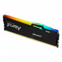 Memoria RAM Kingston dimm DDR5 16GB 5200MT/S fury beast black XMP RGB CL40 288PIN 1.25V C/disipador de calor P/PC/gamer / Alto rendimiento KF552C40BBA-16