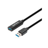 Cable USB extensin, Manhattan,153737, V3.0 EXT. activa 5.0M negro