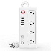 Multicontacto inteligente Mirati 4 sockets / 4USB / LED indicador / Wi-Fi 2.4 GHz / 100 - 240 V/1800 W / Blanco