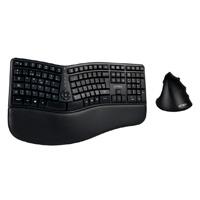 Kit Acteck creator virtuos fitt MK770 / Teclado y mouse vertical / Inalambrico / Receptor USB / Recargable / 118 teclas / Español / Multimedia / Optico / 2400 DPI ajustable / Negro / AC-936248