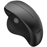 Mouse inalambrico ergonmico scroll lateral Quaroni 3 scroll / Receptor 2.4 GHz / 1200 DPI / Ptico / Bajo consumo / Negro