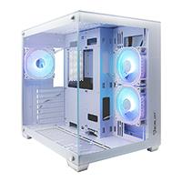 Gabinete Ocelot Gaming W-cube 2 / MID tower / ATX, M-ATX, ITX / Panel lateral y frontal de cristal templado / Incluye 3 ventiladores / Enfriamiento liquido hasta 360MM / GPU hasta 410MM / Color blanco