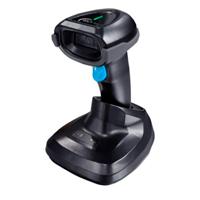 Lector de codigo de barras EC Line EC-2D-8380B, negro, inalambrico, BT, USB, 1D, 2D, QR, 500 lecturas por segundo, resistente a caidas de 1.5 mts, incluye base