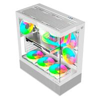 Gabinete gamer Balam Rush tank super 9200TB / Media torre / ATX - Micro ATX - ITX / Paneles removibles cristal templado / 3X ventiladores ARGB / Soporte de enfriamiento / Blanco / BR-938730