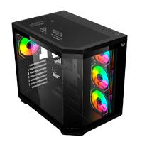 Gabinete gamer Balam Rush tank master 9600TB / Media torre / ATX - Micro ATX - ITX / Paneles removibles cristal templado / 4X ventiladores ARGB / Soporte para enfriamiento / Negro / BR-938679