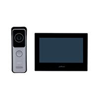 Kit de videoportero / Dahua / KTW02 / IP Wi-Fi / Monitor de 7 Wi-Fi / 6 and 1 e and S de alarma / Soporta PoE / Frente de calle con camara de 2 MP / Ranura MSD / Apertura de puerta / Soporta hasta 3000 tarjetas / IP65