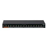 Switch PoE / Dahua / DH-PFS3016-16GT-190 / 16 PTO PoE Gigabit / 190 watts totales / Los 2 PTO naranjas soportan HI-PoE estandar / Switching 32 gbps / Tasa de reenvio de paquetes 23.808 mbps / Proteccion cont