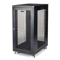 Gabinete rack para servidores 24U 19 4 postes - Rack de servidores con cerradura y seguro - Rack con ruedas y rieles de montaje ajustables para equipo de red StarTech