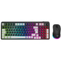 Kit gamer Balam Rush squad conquest PRO KG525 / Teclado y mouse / Dual / Dongle USB - BT / Español / 97 teclas / Recargable / Iluminacion RGB / WIN / Optico / 7200 DPI ajustable / Negro / BR-940429