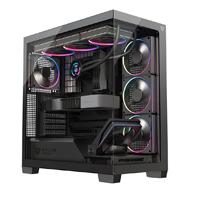 Gabinete gamer Balam Rush tank polar 7900 / Media torre / ATX - M-ATX - ITX / Ventiladores incluidos / Cristal templado / Soporte para enfriamiento liquido / Iluminacion ARGB / Negro / BR-941471