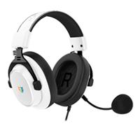 Audifonos gamer Balam Rush aviator expert HA777 / Alambricos USB- 3. 5 mm / Diadema / PC - Disp. moviles - Consola / Microfono omnidireccional / Iluminacion RGB / Sonido estereo / Blanco / BR-941150