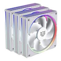 Kit 3 ventiladores Balam Rush eolox bora EXB85 / Potencia de enfriamiento / Velocidad 1600 RPM / Silencio imbatible / Conexión PWM + aura / ARGB / Blanco / BR-942133