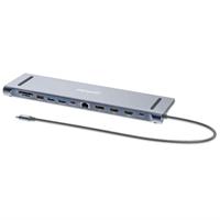 Docking / Manhattan / 190305 / Estación de carga / HUB multipuerto USB-C PD 12 en 1 para tres pantallas 4K