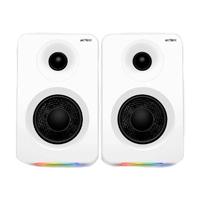 Bocinas Acteck dynamic exact R BS700 / RCA - HDMI ARC - USB - Bluetooth 5.3 / 50 W / Iluminacion RGB 7 modos / 6 Hz - 18 KHZ / 60 DB / Sonido envolvente y potente / Blanco / AC-940825