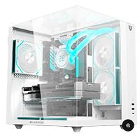 Gabinete gamer Balam Rush tank majestic 6600 / Media torre / ATX / Micro ATX- mini ITX / Ventiladores ARGB 3X120 mm / Triple panel de cristal templado / Blanco / BR-941532