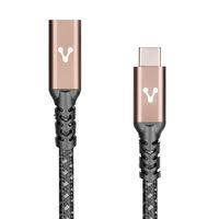 Cable extensión / Vorago / Tipo C hembra a tipo C macho / CAB-127 / 1 metro / 100W / Negro
