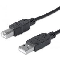 Cable USB, Manhattan,33382, V2.0 a-B 3.0M, negro
