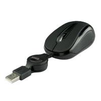 Mouse mini alambrico retractil optico 1000 DPI conector USB easy line BY Perfect Choice - Negro