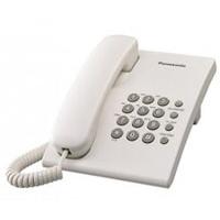 Telefono Panasonic KX-TS500MEW alambrico basico unilinea sin memorias control de volumen 4 niveles remarcacion ultimo numero blanco