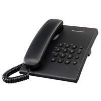 Telefono Panasonic KX-TS500MEB alambrico basico unilinea sin memorias control de volumen 4 niveles remarcacion ultimo numero negro
