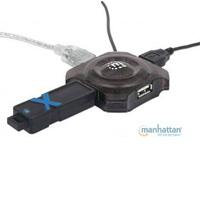 HUB USB, Manhattan,162272,4 ptos negro economico