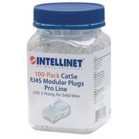 Plug RJ45, Intellinet,790512, CAT 5E UTP solido PRO 100 pzas